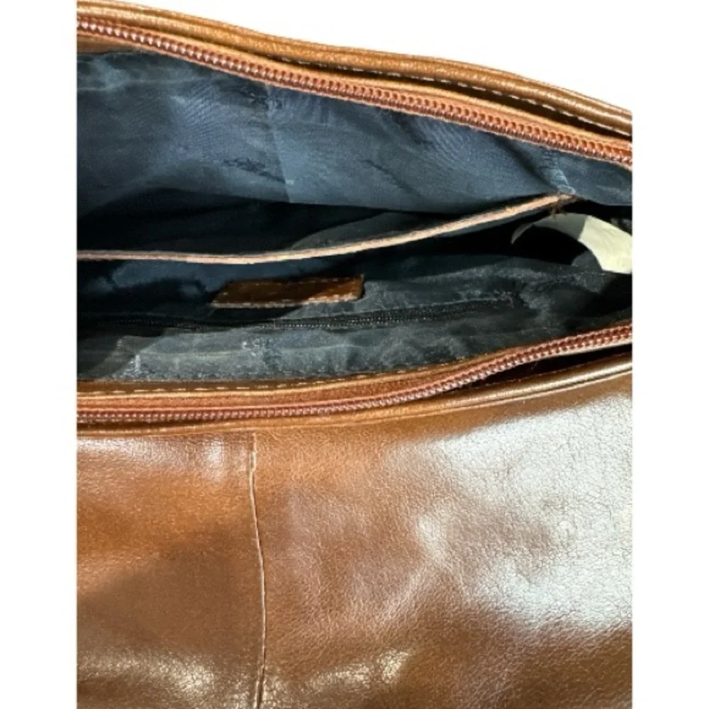 Ashwood Genuine Leather Crossbody Bag Brown Adjustable Strap